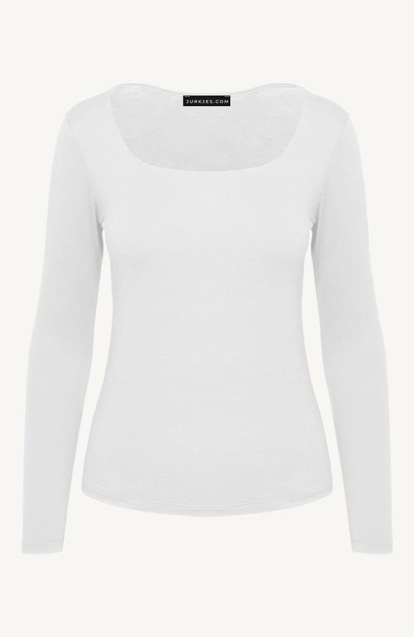 Square Neck Long Sleeve Top Yulia Ecru – shoparchief