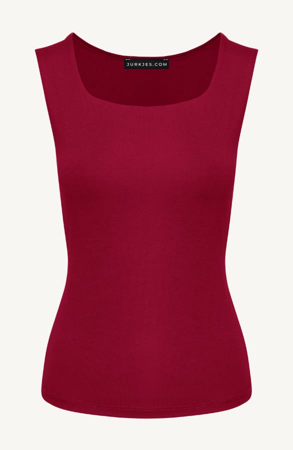 Square Neck Top Yulia Burgundy – shoparchief