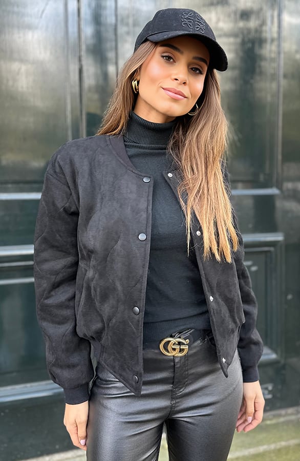 Suede Bomber Chari Zwart – shoparchief — foto 3