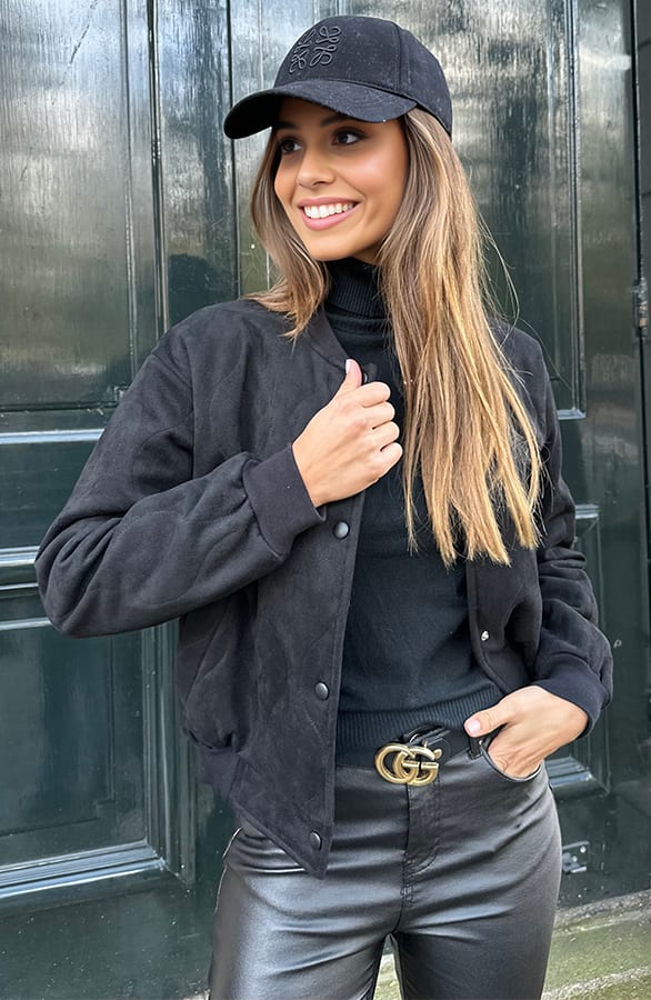 Suede Bomber Chari Zwart – shoparchief