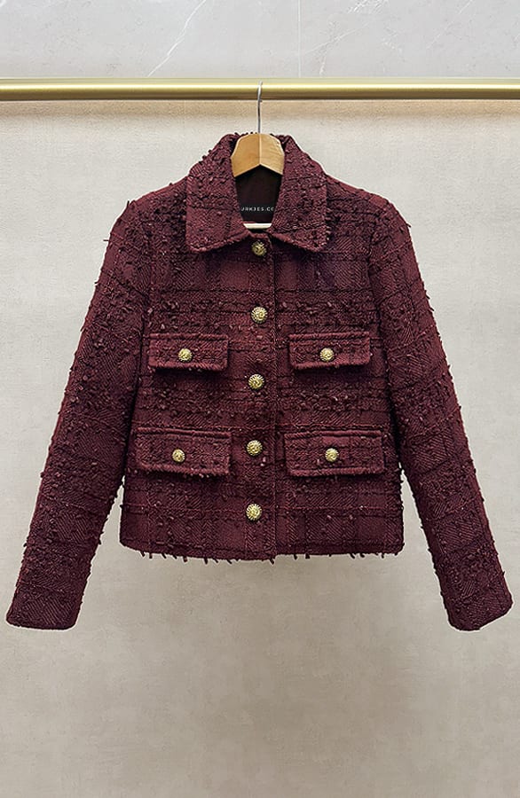 Tweed Coat Cassie Bordeaux – shoparchief