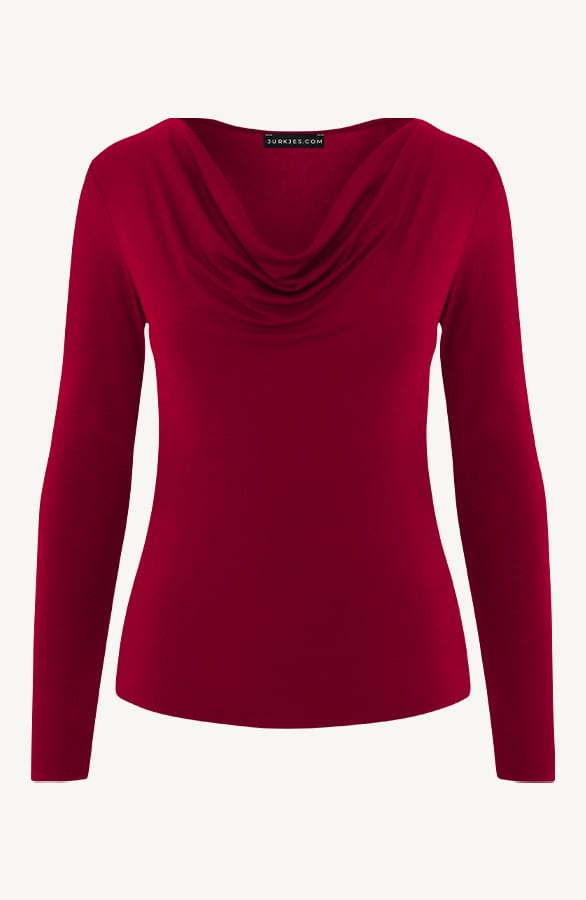 Waterval Top Long Sleeve Yulia Burgundy – shoparchief