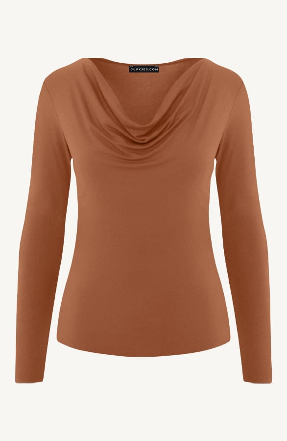 Waterval Top Long Sleeve Yulia Cognac – shoparchief
