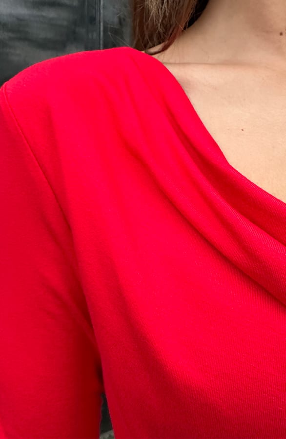 Waterval Top Long Sleeve Yulia Rood – shirts & tops — foto 8