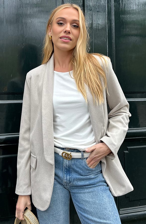 Woven Blazer Valery Light Beige – shoparchief — foto 4