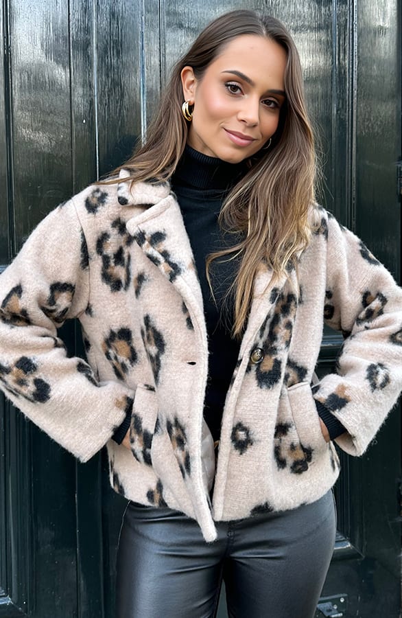 Woven Print Jacket Bo Leopard – shoparchief