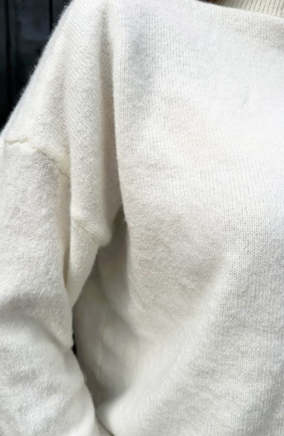 Zachte Oversized Coltrui Met Split Chanty Off White – shoparchief — foto 8