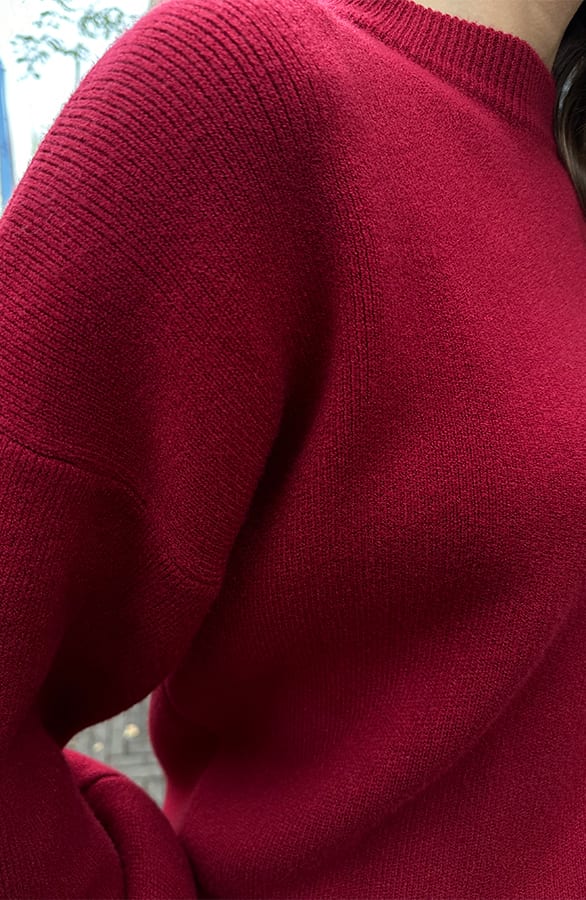 Zachte Trui Wijde Mouw Baylee Bordeaux – shoparchief