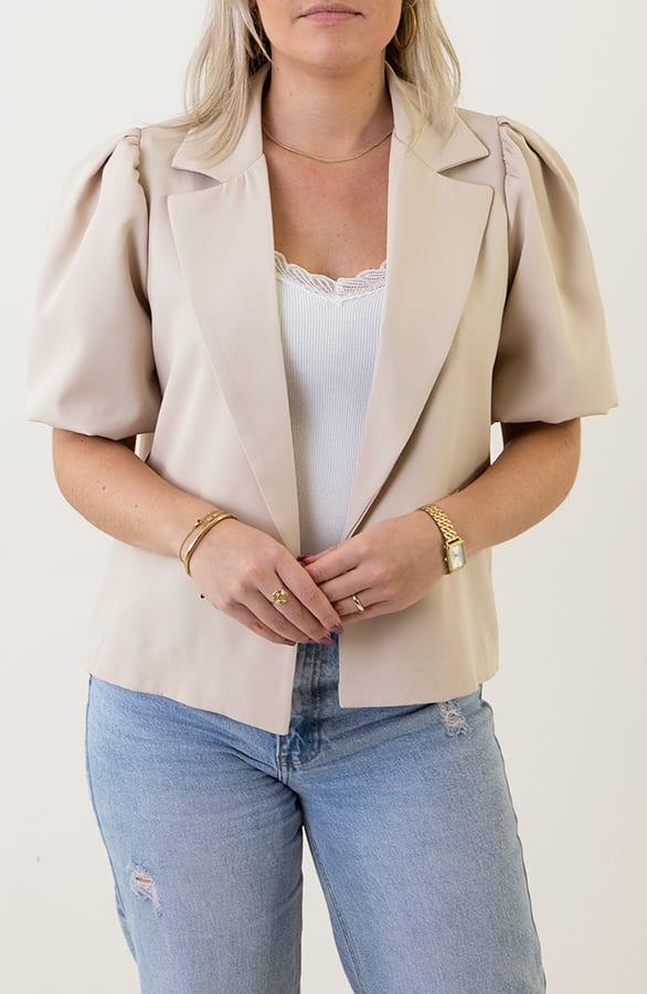 Blazer Korte Mouw Hayley Beige – shoparchief — foto 4
