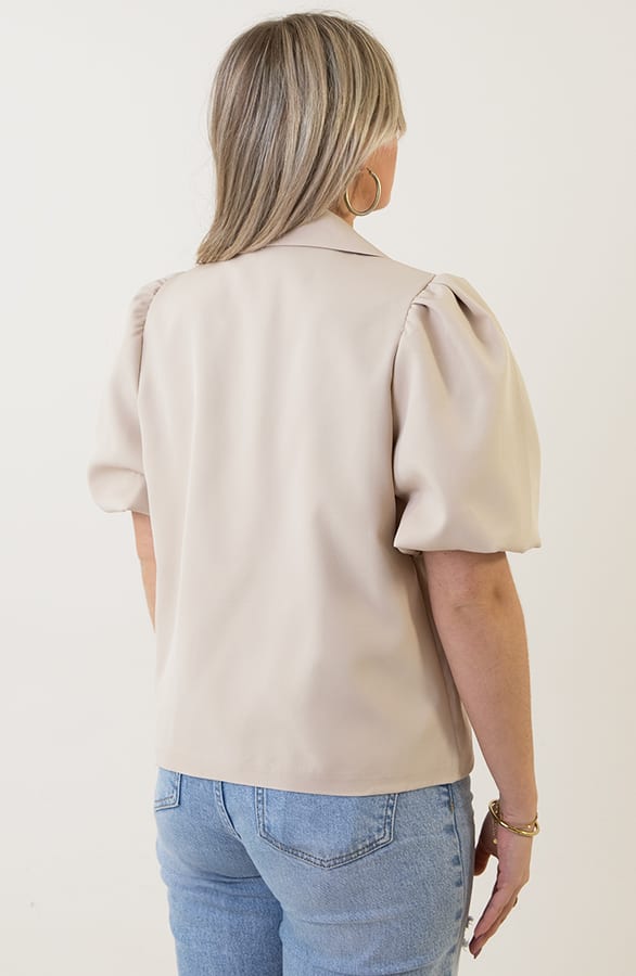 Blazer Korte Mouw Hayley Beige – shoparchief — foto 5