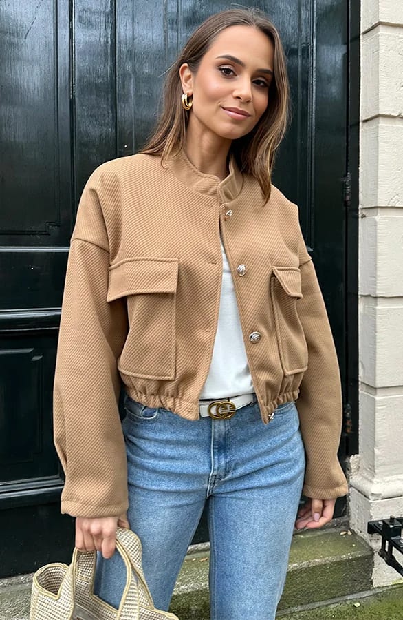 Exclusive Bomber Jacket Romi Camel – shoparchief