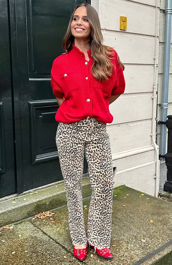 Knopen Cardigan Deau Rood – shoparchief — foto 6