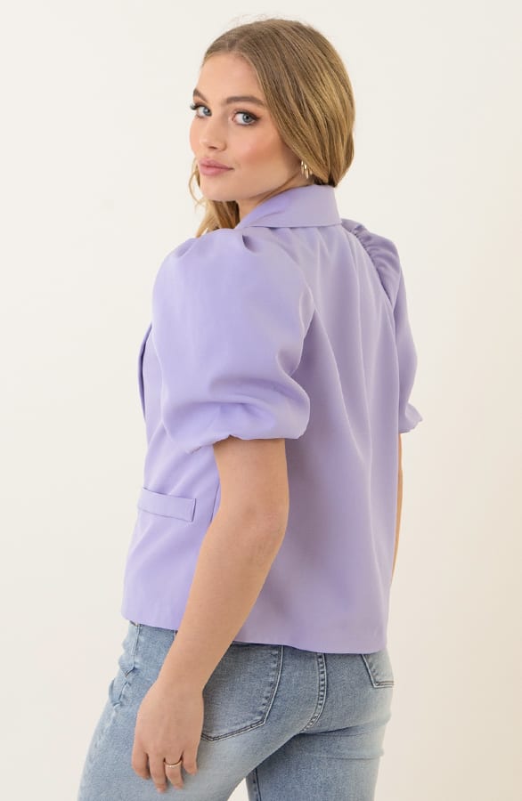 Blazer Korte Mouw Hayley Lila – shoparchief — foto 4