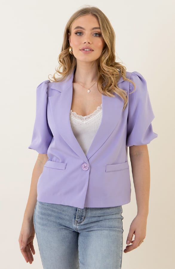 Blazer Korte Mouw Hayley Lila – shoparchief — foto 3