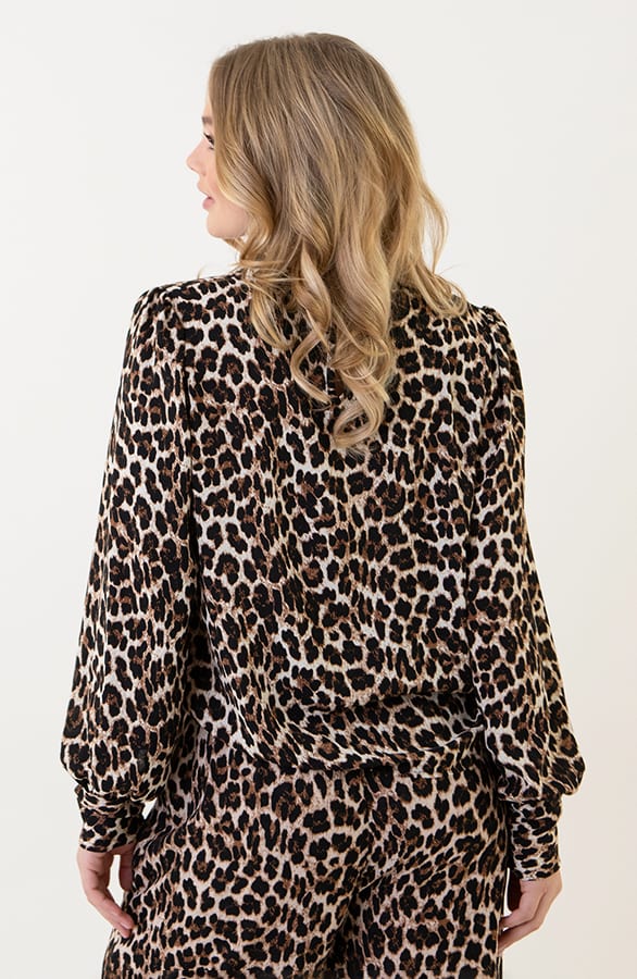 Blouse Long Sleeve Lilly Leopard Zwart – shoparchief — foto 3