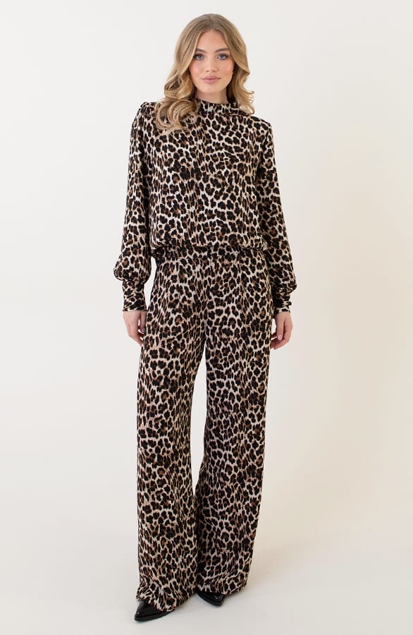 Blouse Long Sleeve Lilly Leopard Zwart – shoparchief — foto 5