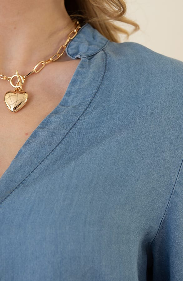 Blouse met Pofmouwen Mylena Light Denim – kleding — foto 12
