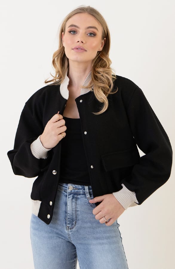 Bomberjacket Danita Zwart Beige – shoparchief — foto 3