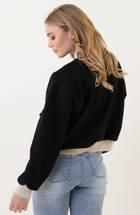 Bomberjacket Danita Zwart Beige – shoparchief — foto 4