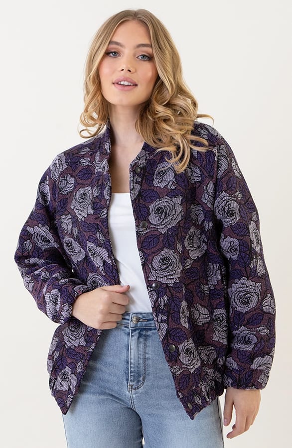Elegant Bloemen Bomber Mara Lila – shoparchief — foto 7