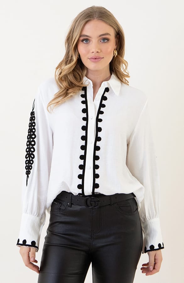 Embroidery Oversized Blouse Danouk Ecru – kleding — foto 9