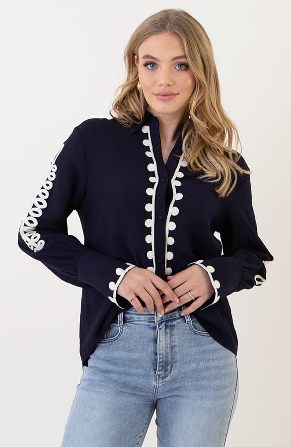 Embroidery Oversized Blouse Danouk Marine – kleding — foto 7