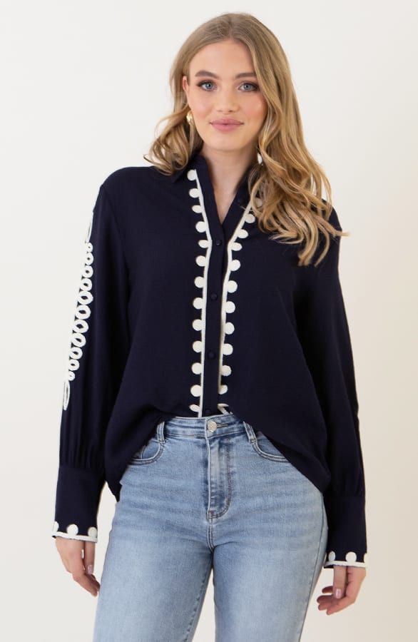 Embroidery Oversized Blouse Danouk Marine – kleding — foto 8