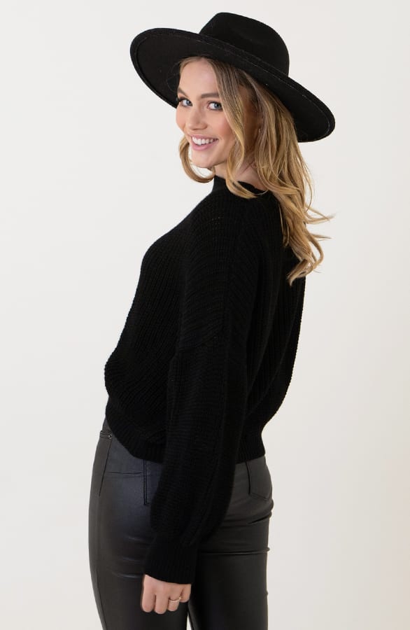 Gehaakte Pofmouwen Trui Emilia Black – shoparchief — foto 3