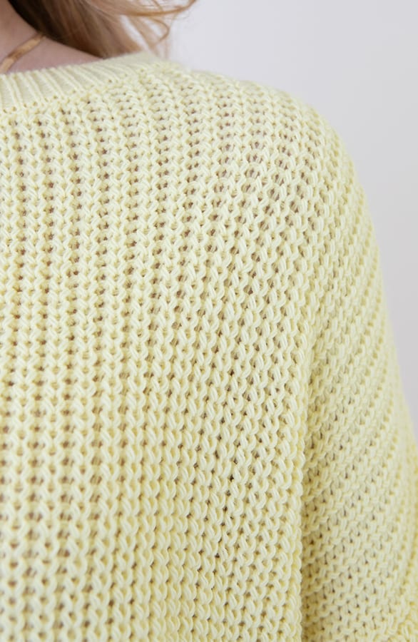 Gehaakte Pofmouwen Trui Emilia Butter Yellow – shoparchief — foto 5