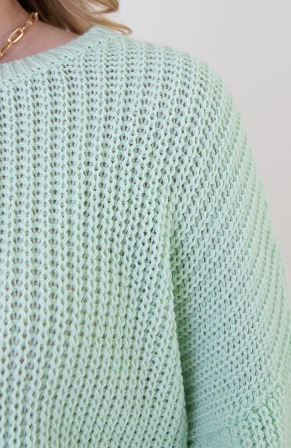 Gehaakte Pofmouwen Trui Emilia Mint – shoparchief — foto 5