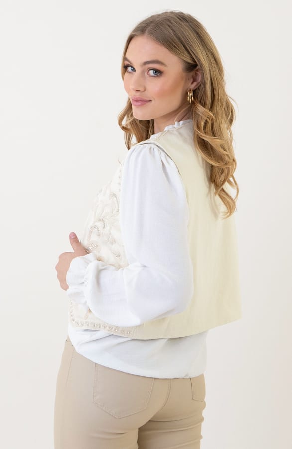 Gilet Met Beads Reeva Ecru – shoparchief — foto 3