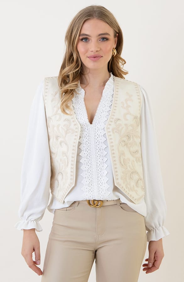 Gilet Met Beads Reeva Ecru – shoparchief — foto 4