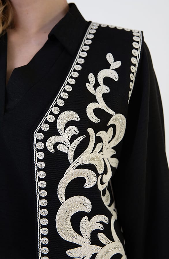 Gilet Met Beads Reeva Zwart – gilets — foto 5