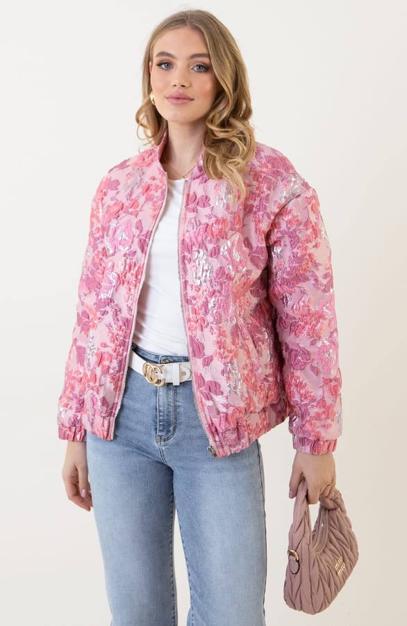 Jacquard Bomber Merel Roze – jassen — foto 11