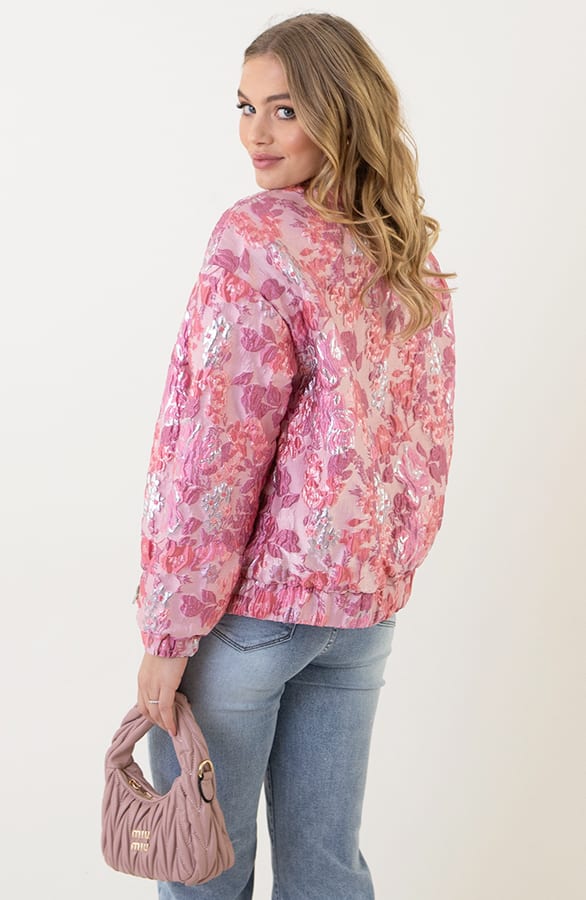 Jacquard Bomber Merel Roze – jassen — foto 10