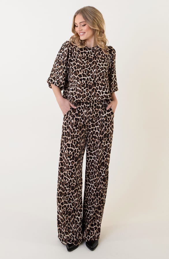 Puff Sleeve Top Lilly Leopard Zwart – shoparchief — foto 3