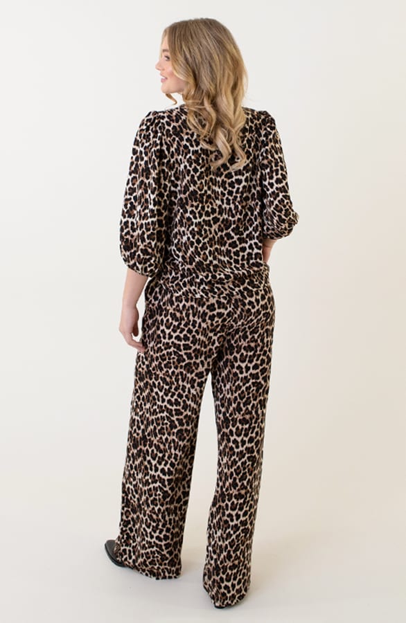Puff Sleeve Top Lilly Leopard Zwart – shoparchief — foto 4