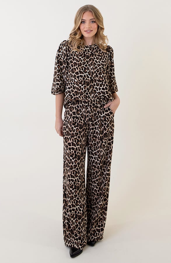 Puff Sleeve Top Lilly Leopard Zwart – shoparchief — foto 7