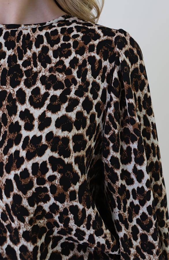 Puff Sleeve Top Lilly Leopard Zwart – shoparchief — foto 8