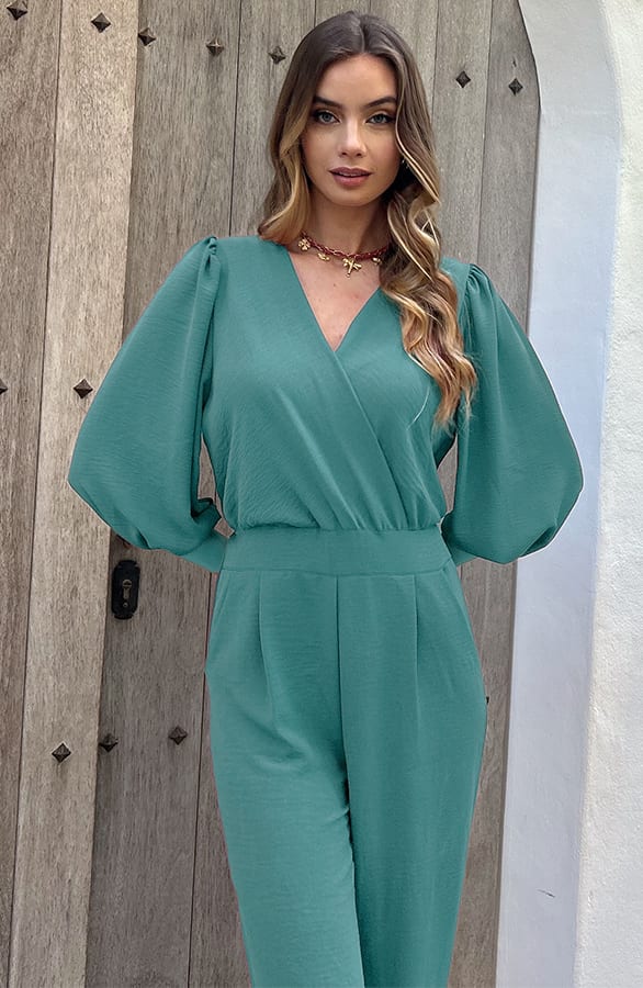 Dubai Jumpsuit V-Hals Elsa Mint – shoparchief — foto 2