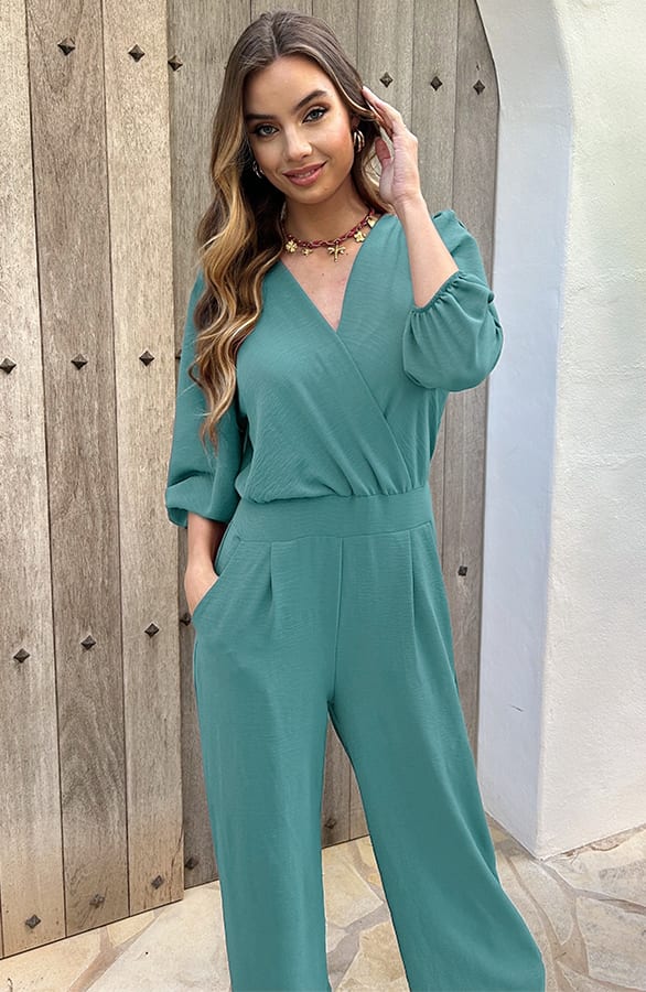 Dubai Jumpsuit V-Hals Elsa Mint – shoparchief — foto 4