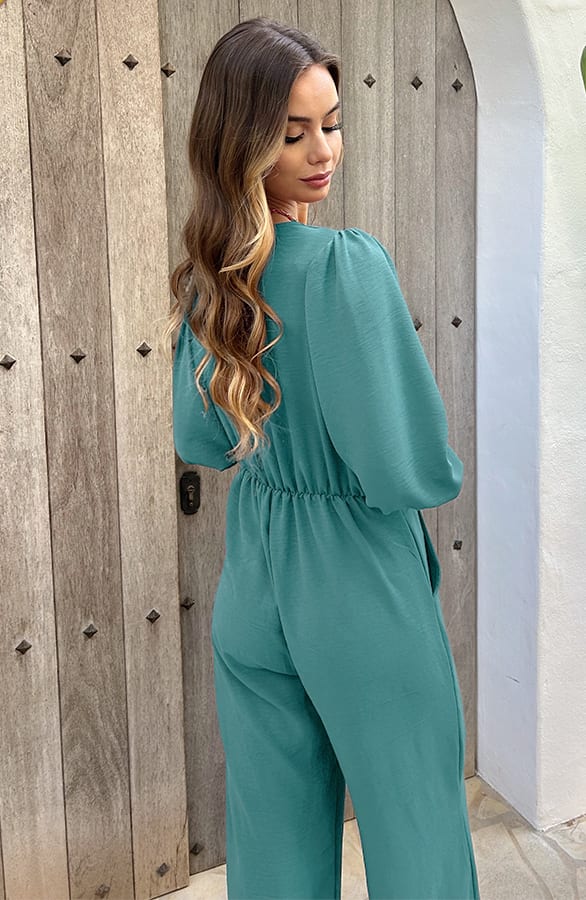 Dubai Jumpsuit V-Hals Elsa Mint – shoparchief — foto 3