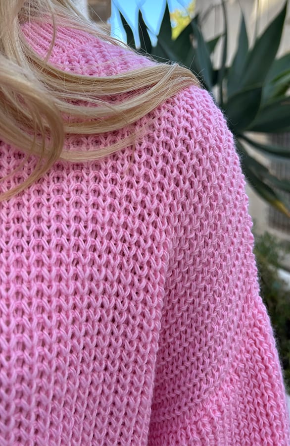 Gehaakte Pofmouwen Trui Emilia Pink – shoparchief — foto 6