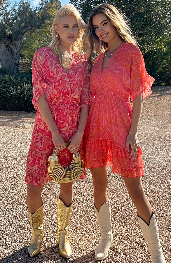 V-Hals Print Dress Marrit Flower – shoparchief — foto 9