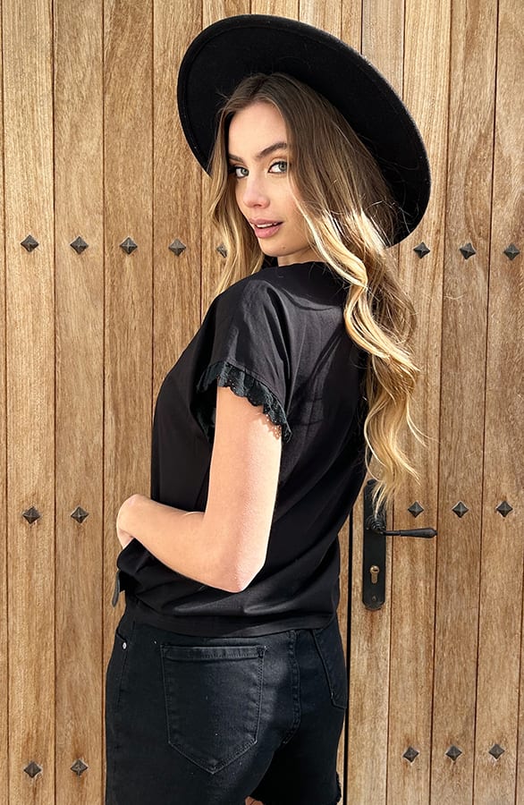 Amour Lace Top Milou Zwart – shirts & tops — foto 10