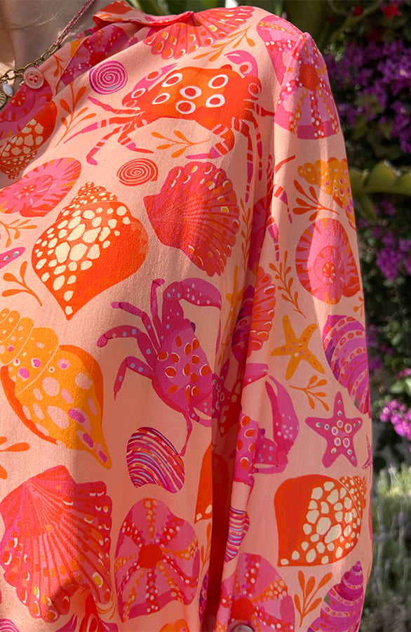 Blouse Met Details Djedi Shell Koraal – shoparchief — foto 7