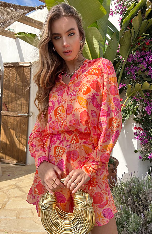 Blouse Met Details Djedi Shell Koraal – shoparchief — foto 6