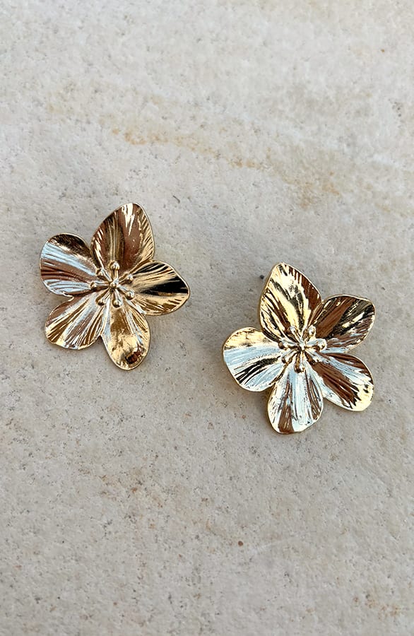 Boho Flower Earrings Goud – accessoires