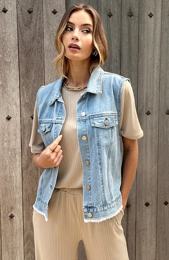 Denim Schelpen Gilet – vesten — foto 3
