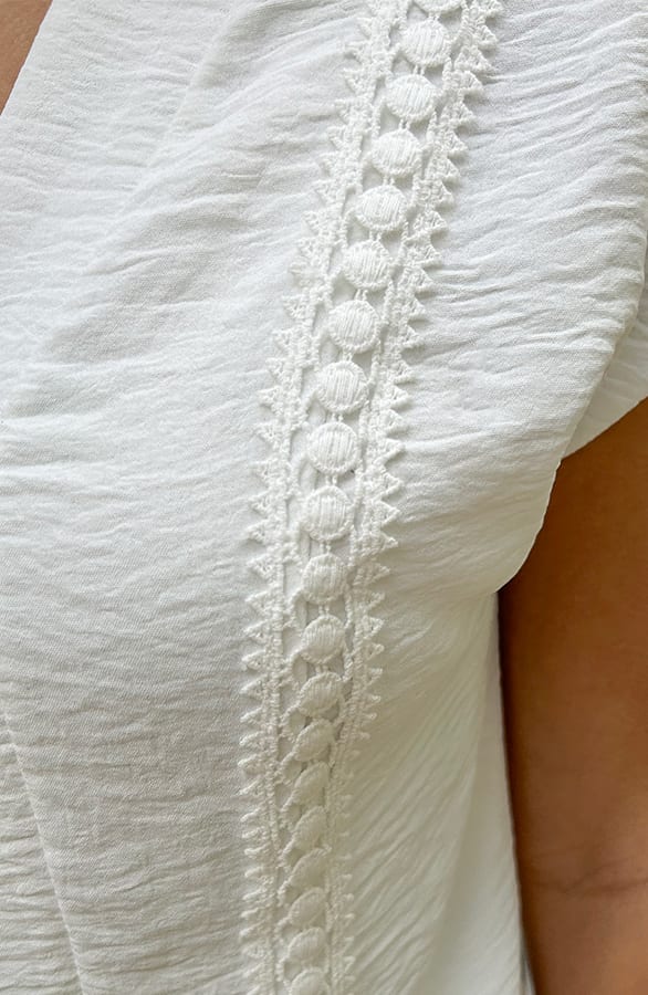 Detailed V-Hals Top Rosie Ecru – shirts & tops — foto 5